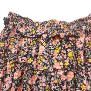 American Eagle Womens M Floral Mini Skirt Ruffle Boho Elastic Waist Pull On